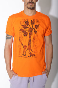 Camiseta Mamoeiro - preto no laranja